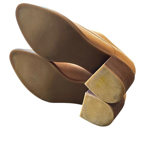Free People x Jeffrey Campbell Ardent Tan Leather Block Heel Loafer Size 7.5 - Picture 9 of 10